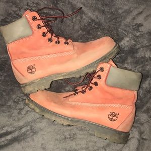 Pink timberland boots